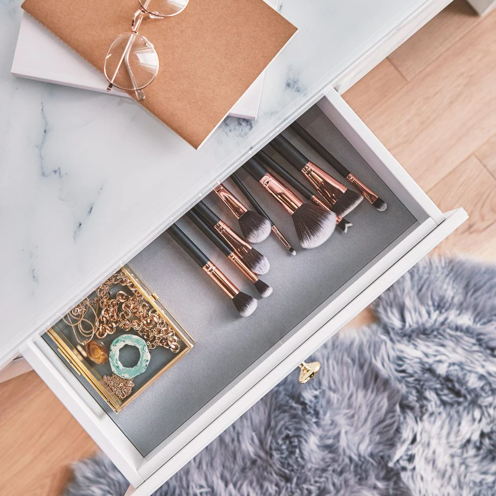 Marble effect console table