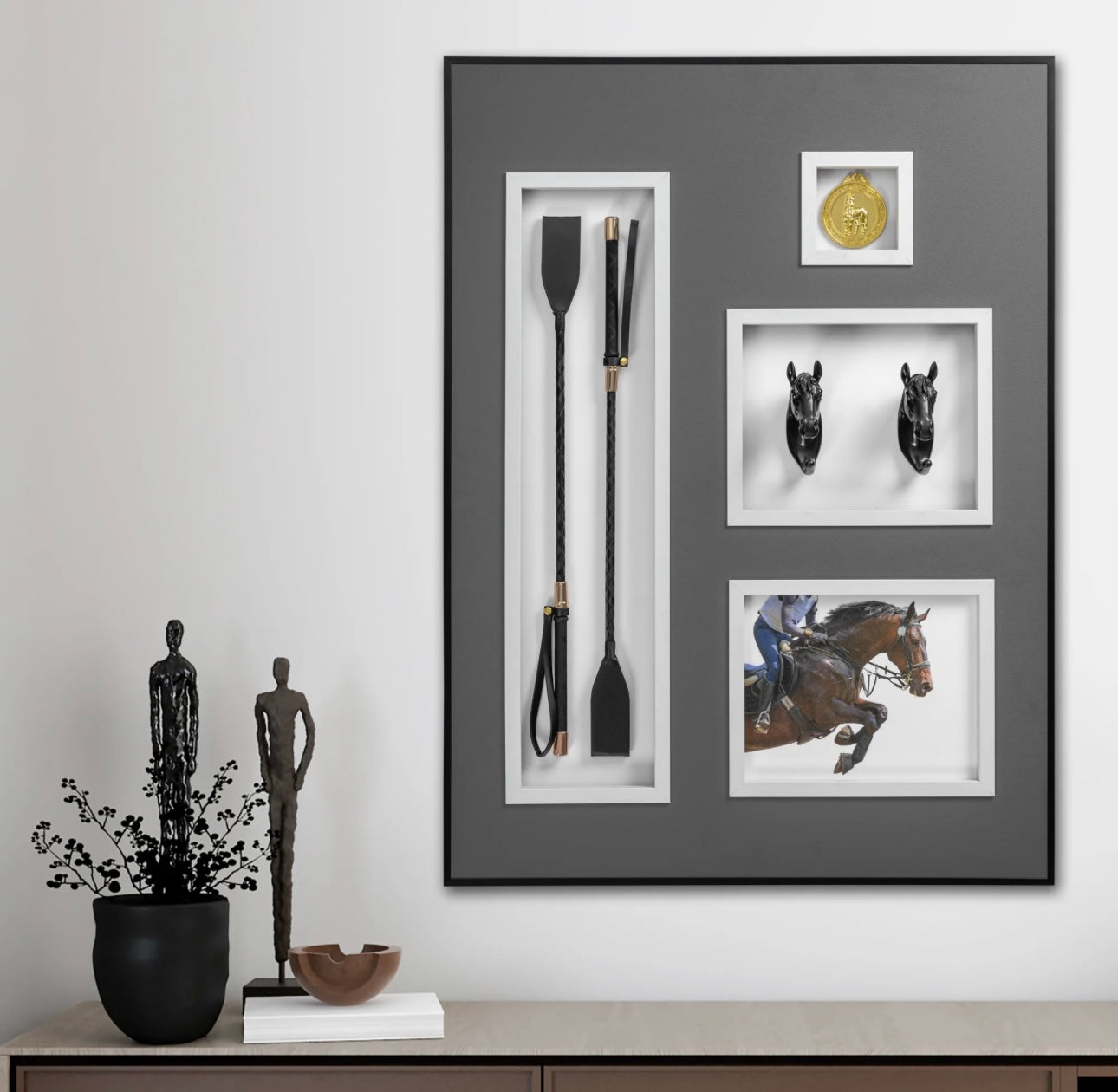 Equestrian portrait-grey