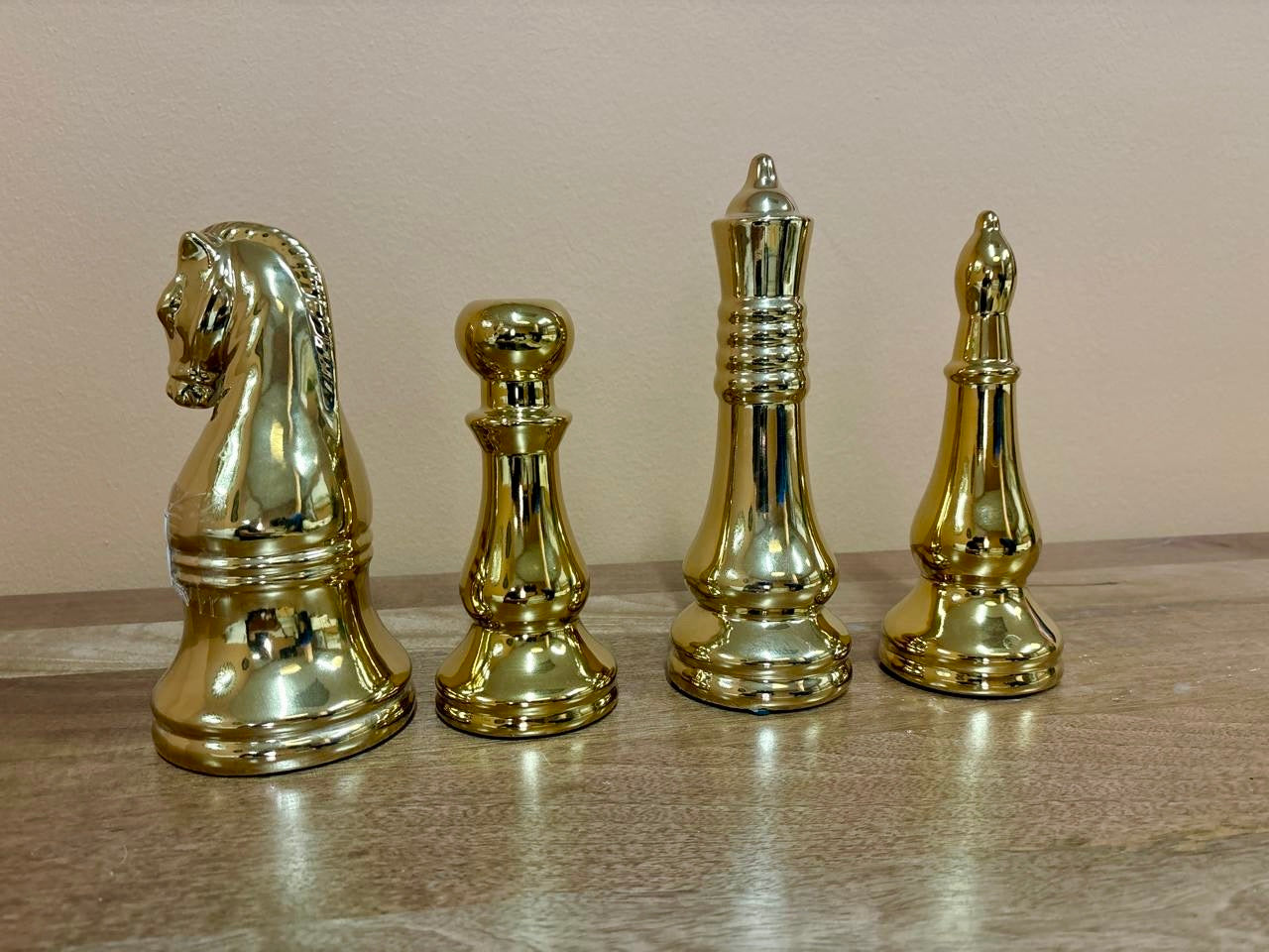 Chess ornament gold set