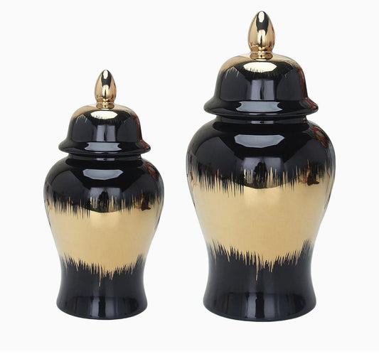 Noir ginger jar set