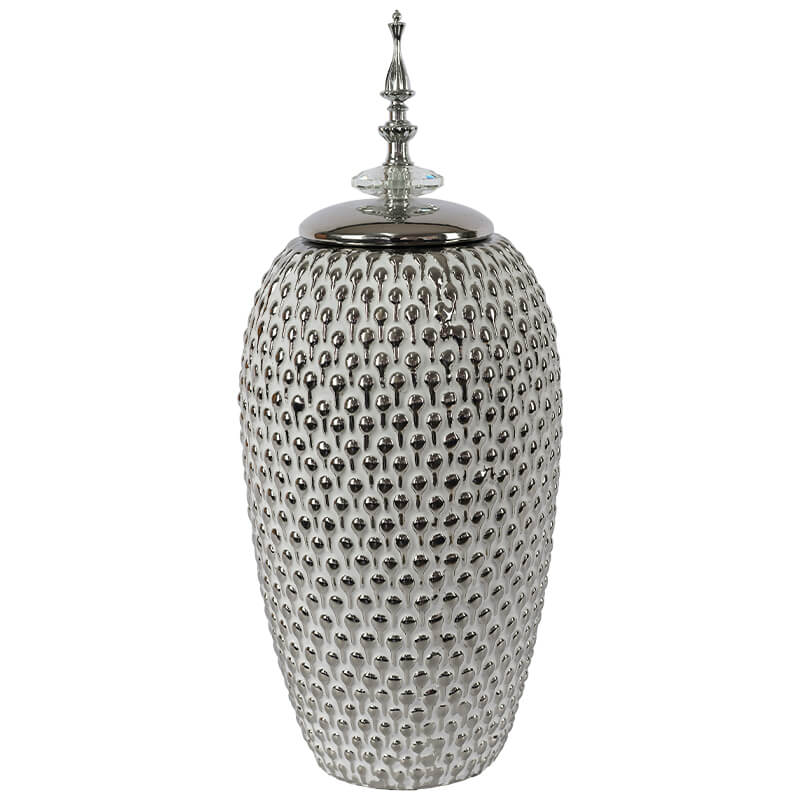 Teardrop silver jar set