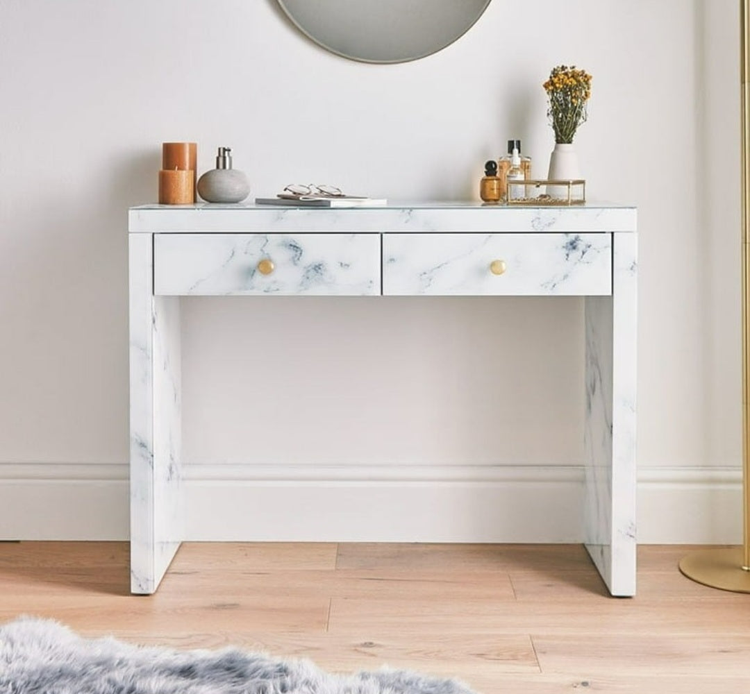 Marble effect console table