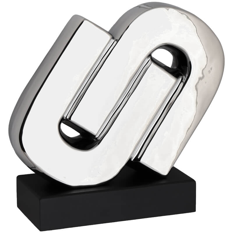 Silver open link sculpture 23CM