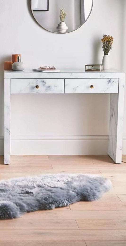 Marble effect console table