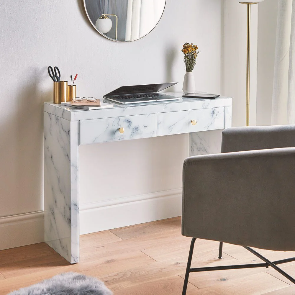 Marble effect console table