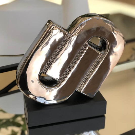 Silver open link sculpture 23CM