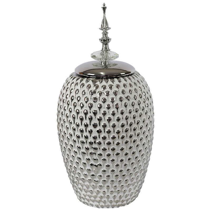 Teardrop silver jar set