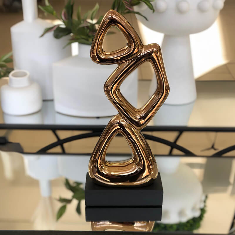 Bronze geo shape sculpture 38cm