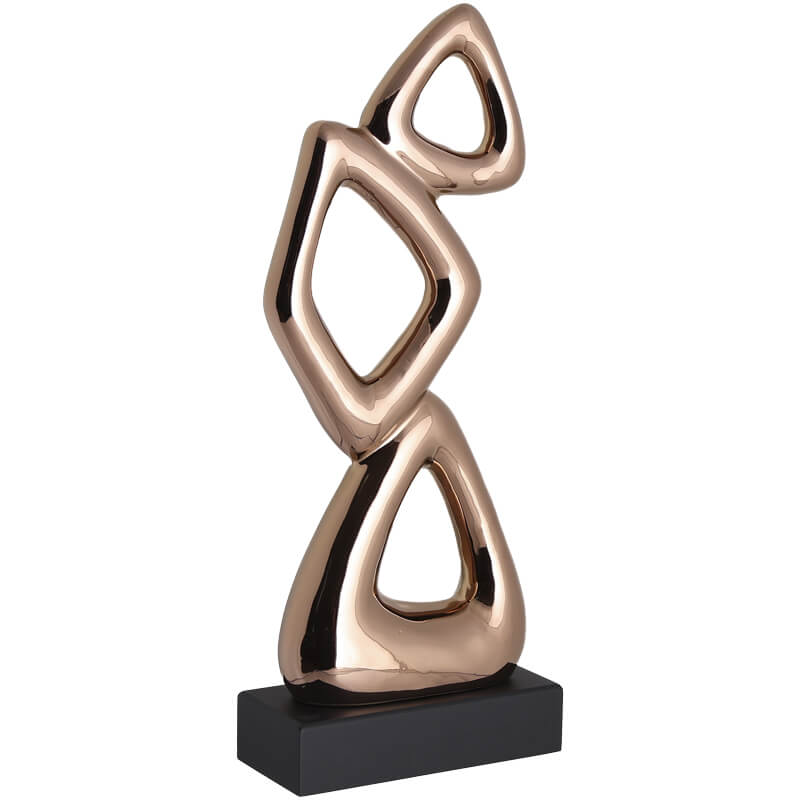 Bronze geo shape sculpture 38cm