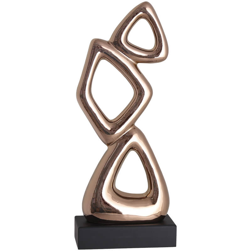 Bronze geo shape sculpture 38cm