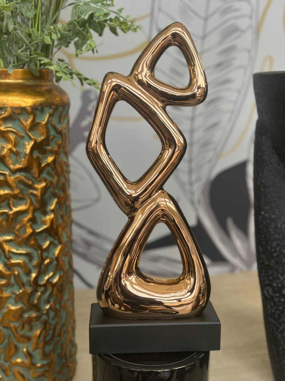 Bronze geo shape sculpture 38cm