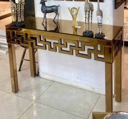 Geometric console and mirror set