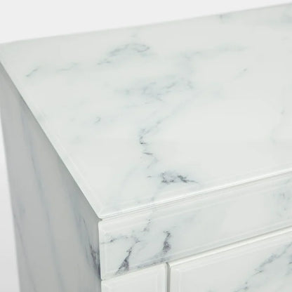 Marble effect bedside pedestal
