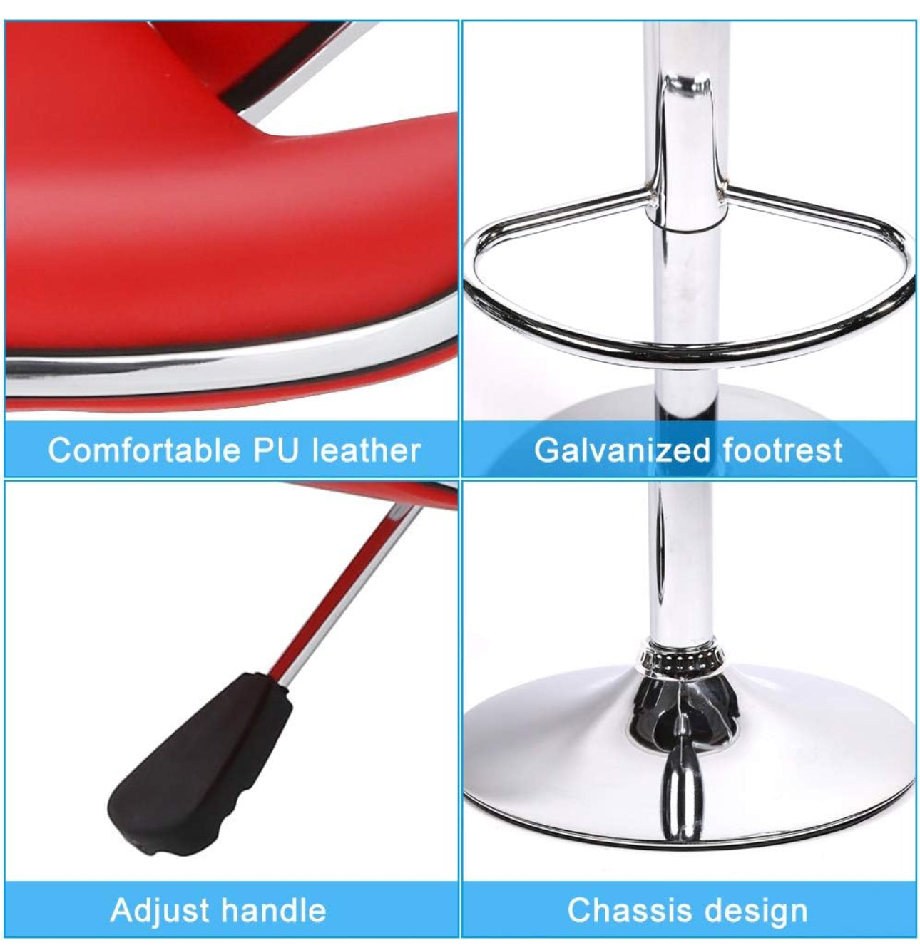 Retro Pu leather bar stool