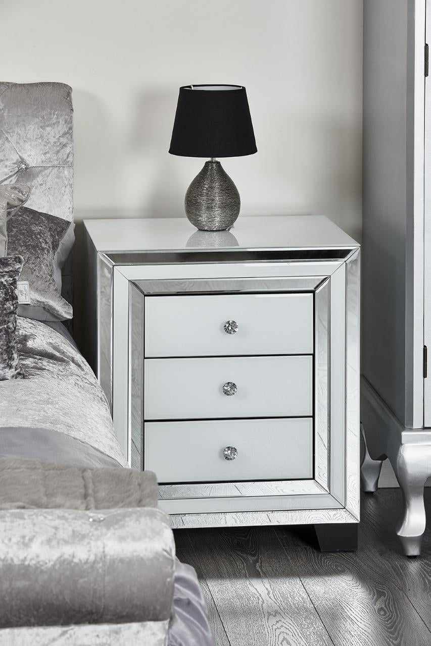 Blanq Mirror Pedestal 3 Drawer white – set of 2