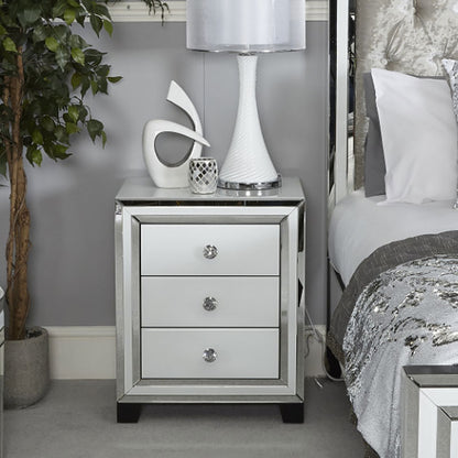 Blanq Mirror Pedestal 3 Drawer white – set of 2