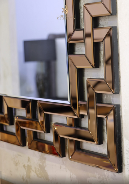 Geometric console and mirror set