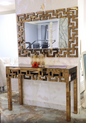Geometric console and mirror set