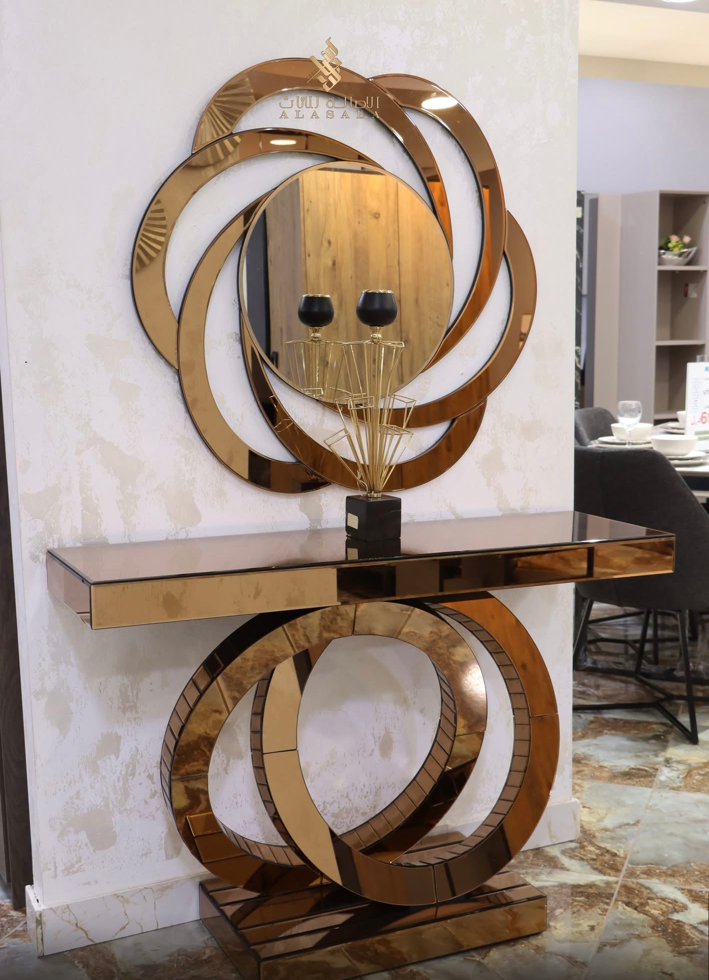 Lemniscate console and mirror