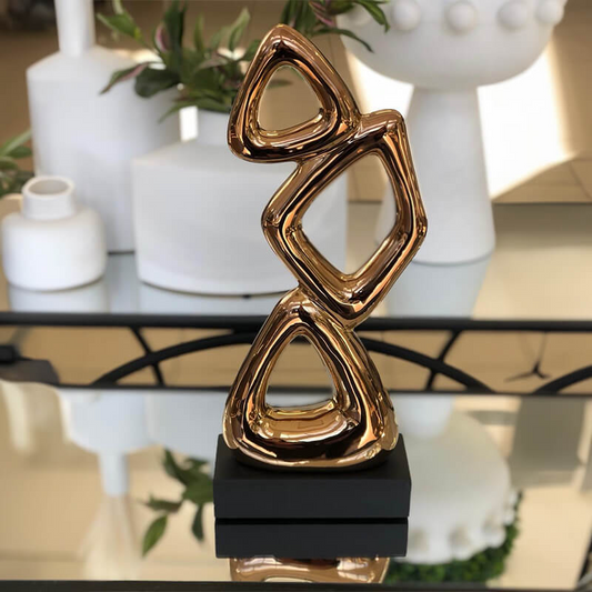 Bronze geo shape sculpture 38cm