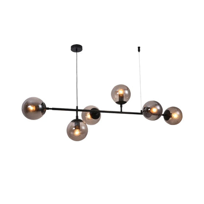 elevenpast pendant light Velluto Glass Linear Pendant Light Cluster - Smoke CH506/6 MATT BK 6007226092363