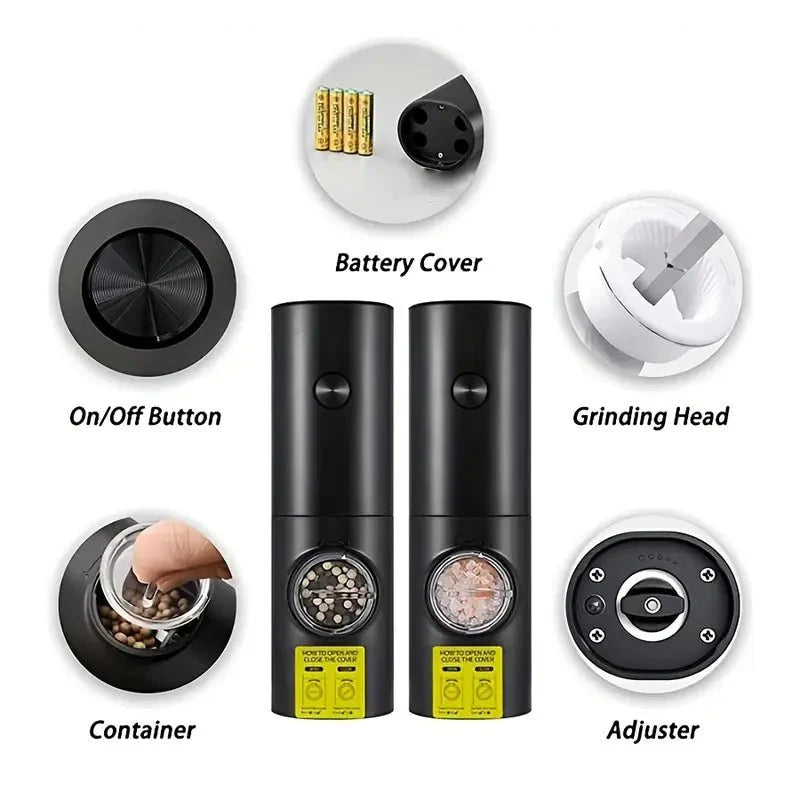 Premium Electric Grinder Set - Battery Operated 2-Pack